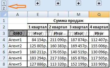 Excel группировка строк с суммированием